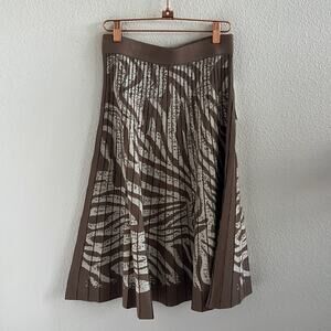 NWT Zic + Zoe A Line skirt Animal Print Pull On Flare Elastic Waist XS